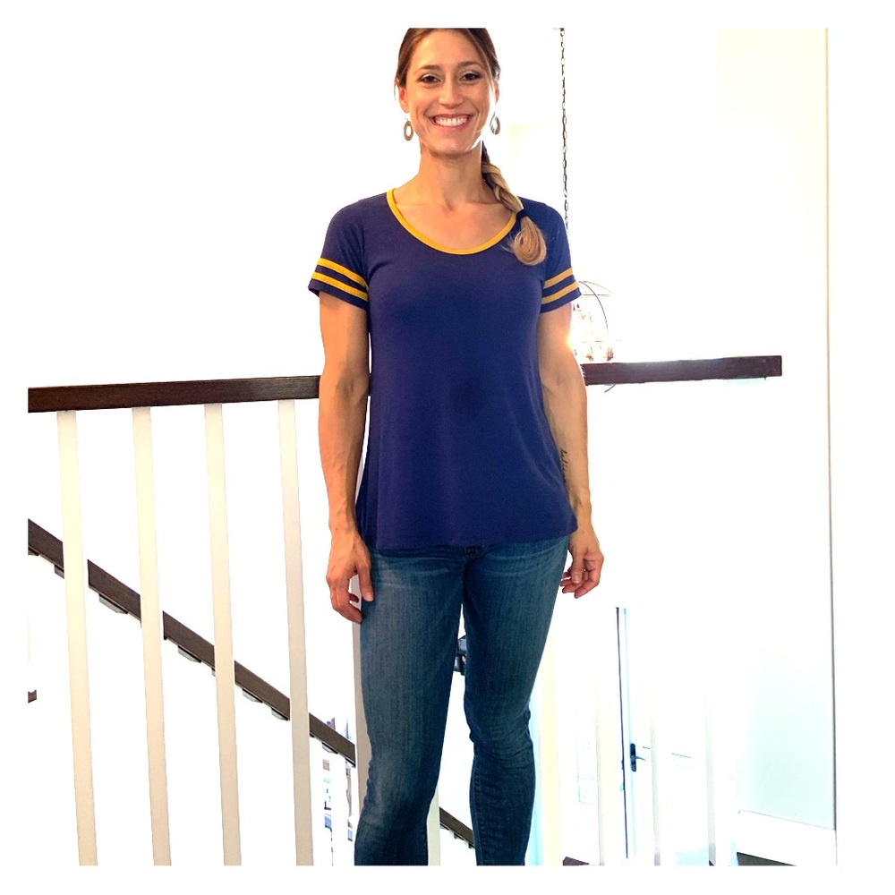 Lularoe Short Sleeved Navy Top